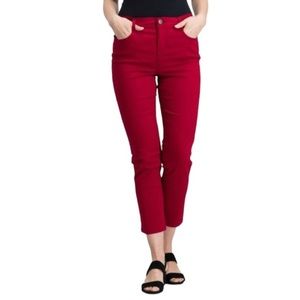 Red Stretch denim Capris, 14P